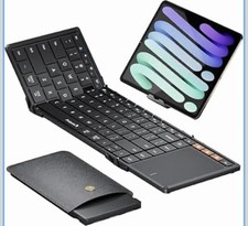 ProtoArc XK01 TP Foldable Bluetooth Keyboard w Touchpad 88-Key Black Open picture