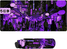 Purple Japanese Large Gaming Mouse Pad XL Extended Desk Mat Full Desk Mousepad 3 picture