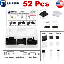 52pcs USB-C Port Covers Silicone Dust Plugs Protector for Phone Charging Port picture