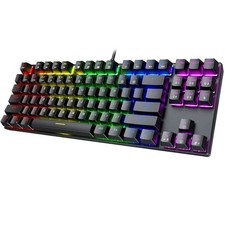 PICTEK PC244A Mechanical Gaming Keyboard Blue Switch RGB Backlit 87 Key WiredUSB picture