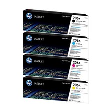 HP 206X Black High Yield, 206A Cyan/Magenta/Yellow Standard Yield Toner Set picture