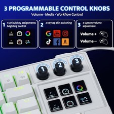 WHITE - DARKFLASH K87PRO TKL MECHANICAL KEYBOARD WITH 6 LCD STREAM CONTROL KEYS picture