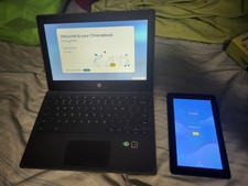COMBO - HP Chromebook 11A G8 Laptop And ONN Gen 3 7 Inch Tablet picture