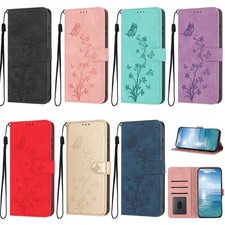 Flower Butterfly Wallet Cover Case for Motorola G73 G85 G 5G E20 G10 E22 G42 picture
