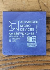 AMD 486 DX2 66 MHz CPU A80486DX2-66 Very Rare Vintage Processor Collectible picture