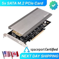 SYBA PCIe SSD Card 5X SLOT M.2 SATA B Key - SSD NAS LINUX GAMING SERVER 🍁 picture
