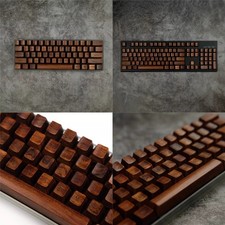 Rosewood Wooden OEM Cross Shaft Keycaps for 60/87/108 Mechanical Keyboard Keypad picture