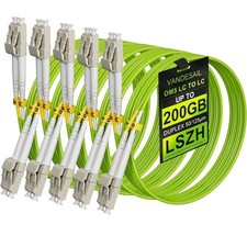 5 Pack Multimode Fiber Cable Duplex, OM5 1/10/40/100Gbs SC-LC Fiber Patch 16ft picture