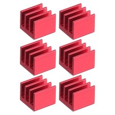 6 Pack Heatsink 7x7x6mm Aluminum Heat Sink with Thermal Blue Sticker Red picture