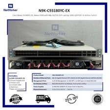 Cisco N9K-C93180YC-EX 48x25GB SFP+ 6x 100GB QSFP28 Port Side Intake Switch picture