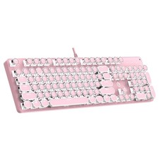 Gaozen Typewriter Mechanical Gaming Keyboard with RGB Backlit Red Pink picture