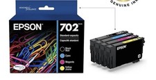 Epson 702 T702120-BCS Genuine Ink 4-Pack Black Cyan Magenta Yellow Exp02/2029 picture