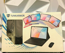TUNKARMOR Bluetooth PU Leather Keyboard Folio Case + Mouse, Black 10in Universal picture