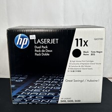 HP Laserjet 11x Dual Pack Black Ink Cartridges Q6511XD HP 2410 2420 2430 READ picture