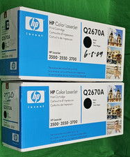 LOT OF 2 NEW OEM SEALED HP LASERJET TONER CARTRIDGES Q2670A BLACK picture