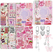6Pcs Cardstock Inserts for Kindle Paperwhite with 2Pcs Charms - Pink Theme picture