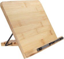 Universal Bamboo Book Stand for Cookbooks Reading Cell Phone Art Sheet Music picture