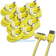 10PCS USB SYNC DATA POWER CHARGER CABLE NEW IPAD IPHONE IPOD CLASSIC NANO YELLOW picture