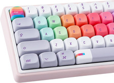 MOA Profile Keycaps,131 Keys Cute Gray Rainbow Candy Custom Keycaps picture