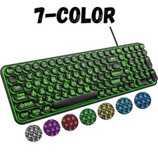 Large Print Backlit Keyboard, Wired USB Lighted Computer Keyboards with 7-Color picture