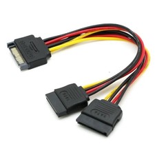 SATA 15Pin Power Splitter Cable 1 to 2 Male to 2 Female HDD 20CM picture