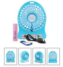 NEW Blue Rechargeable Mini Portable USB High 8 Hr 3 Speed Cooling Fan W8 picture