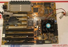 Gigabyte GA-586HX Socket 7 + Pentium 166MHz + RAM - VINTAGE MOTHERBOARD picture