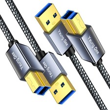 Yeung Qee USB 3.0 A to B Cable 1.5 ft 2Pack,Nylon Braided 1.5ft,2Pack picture