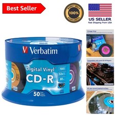 50 Count Verbatim Digital Vinyl CD-Rs 700MB 80min - Preserve Your Music Memories picture