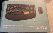 Ergonomic Wireless keyboard and mouse EK33. Reccazr. see note picture