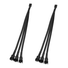 AbleGrid 2pcs 4 Pin 1 to 3 Way PWM Case PC Fan Splitter Cable Hub Power Adapter picture