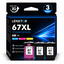 67XL 3PK 2BK 1Tri-color Ink for Deskjet 2755 4155 4255 2855 Envy 6055 6455 6065 picture