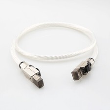 Silver Plated HiFi Audio Ethernet Cable High-speed Cat8 2000MHz Network RJ45 Lan picture