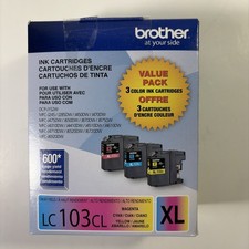 Brother LC103CL XL 3 Pack Cyan Magenta Yellow Ink Cartridges Exp 08/2023 new picture