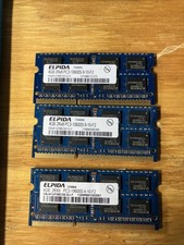 Lot of 3 Elpida 4GB (3x4GB) DDR3 Laptop RAM PC3-10600S 1333MHz SODIMM picture
