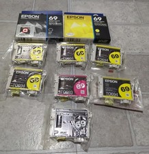 Genuine Epson 69 Ink Cartridges Lot Of 9 Black Yellow Magenta picture
