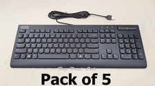 Pack of 5 - Lenovo KB319U Wired USB keyboard II With Smart Card - Factory Sealed picture