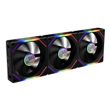 GAMDIAS 120mm ARGB PWM Fan Reverse Fan Blade x3 (3 Pack, no Hub) - Black picture