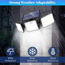 74 LED 3 Head Garden Solar Lights Outdoor Fence Security Motion Sensor Lamp picture