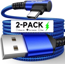 JSAUX USB C Cable [2-Pack 6.6ft], 3.1A Type C Charger Fast 6.6ft+6.6ft, Blue  picture
