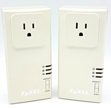 Set of 2 ZYXEL Gigabit Powerline Adapters PLA407 Ethernet Kit *Tested* 200mbps picture