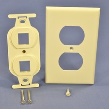 Leviton 40897-ABR Almond Snap-In Quickport 2-Port Wallplate Insert Duplex 106 picture