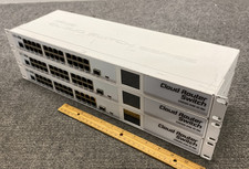 Lot of 3 MicroTik CRS125-24G-15-RM 24-Port Cloud Router Switches w/ Rack Ears picture