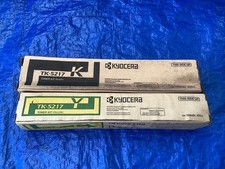 NEW Lot of 2, Genuine Kyocera TK-5217K/Y Toner Cartridge picture