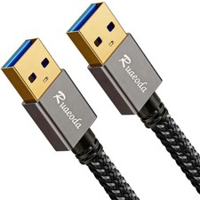 USB to USB Cable 3 ft, USB 3.0 Male to Male Braided Cord, 5Gbps Data Transfer, C picture
