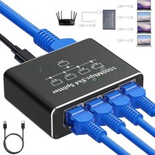 RJ45 Gigabit Ethernet Splitter 1000Mbps LAN Network Internet 1 to 4 Out Adapter picture