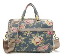 Blue Water Hyacinth Pattern Water Resistant Laptop Shoulder Bag 12/13 Inch picture