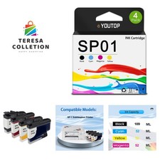 Easy Install 4-Pack SP01 Sublimation Ink Cartridges for Black & Color Printing picture