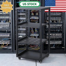 Rack with Casters - Heavy Duty Open Frame Network/Server Rack for IT Network 15U picture