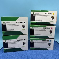 Genuine Lexmark High Yield Cyan, Yellow, Black, Magenta Toner Cartridge 80C1XK0 picture